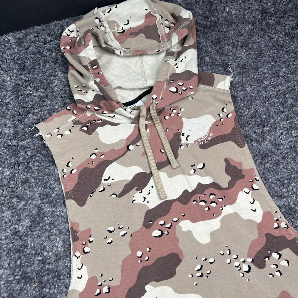 GYMSHARK LEGACY DROP ARM HOODIE CEMENT BROWN MENS 2XL